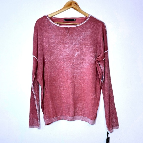 Blanc Noir Huntress Boyfriend Sweater Womens XL Pink Cotton Long Sleeve - Picture 1 of 11